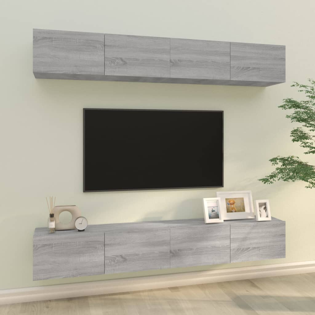 Meubles TV muraux 4 pcs sonoma gris 100x30x30 cm Meubles TV vidaXL   