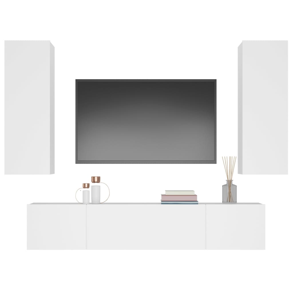Ensemble de meubles TV 4 pcs Blanc Bois d'ingénierie - XIOS