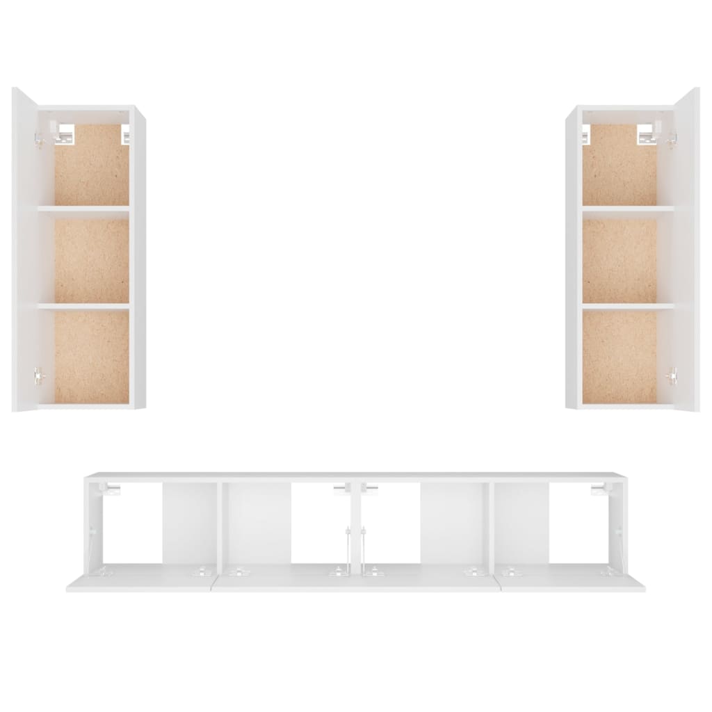 Ensemble de meubles TV 4 pcs Blanc Bois d'ingénierie - XIOS