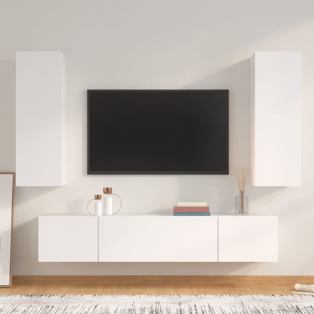 Ensemble de meubles TV 4 pcs Blanc Bois d'ingénierie - XIOS