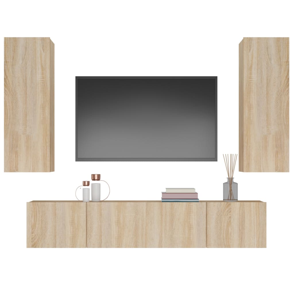 Ensemble de meubles TV 4 pcs Chêne sonoma Bois d'ingénierie - XIOS