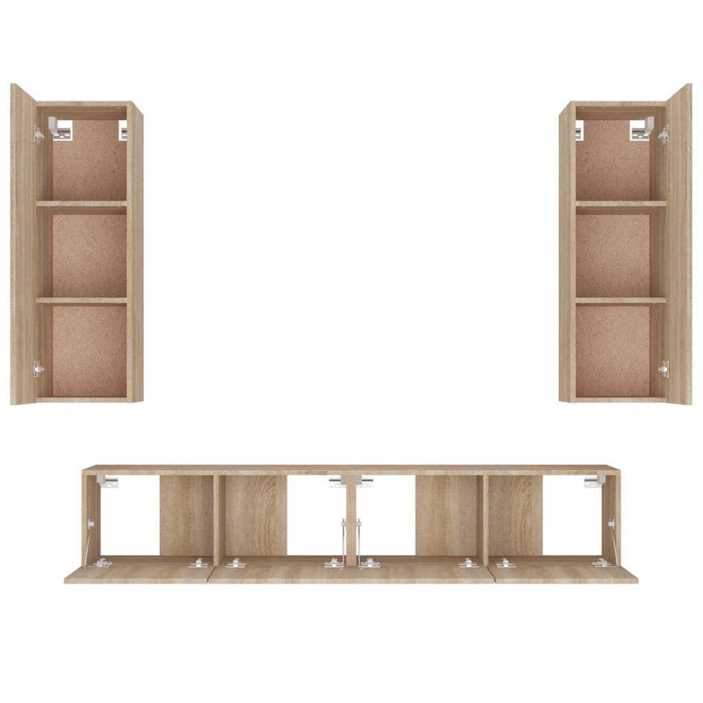 Ensemble de meubles TV 4 pcs Chêne sonoma Bois d'ingénierie - XIOS