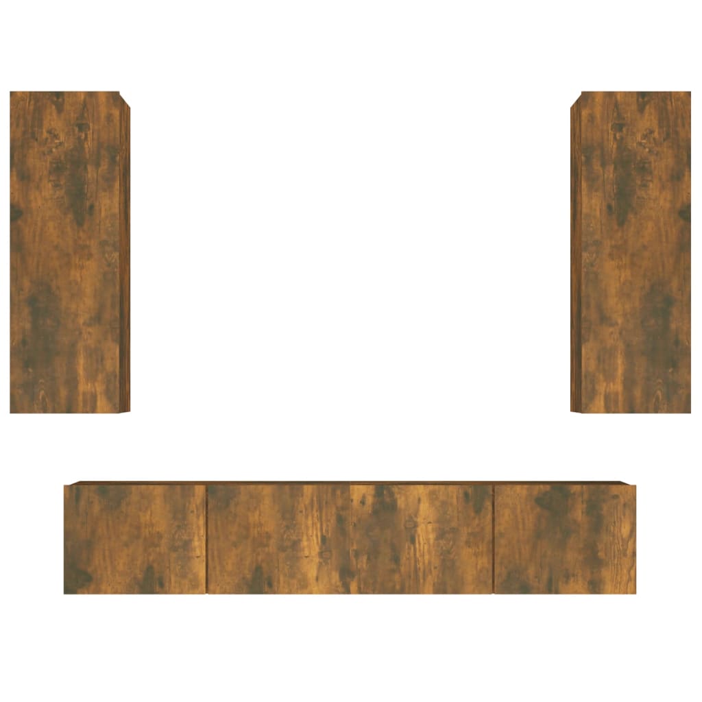 Ensemble de meubles TV 4 pcs Chêne fumé Bois d'ingénierie - XIOS