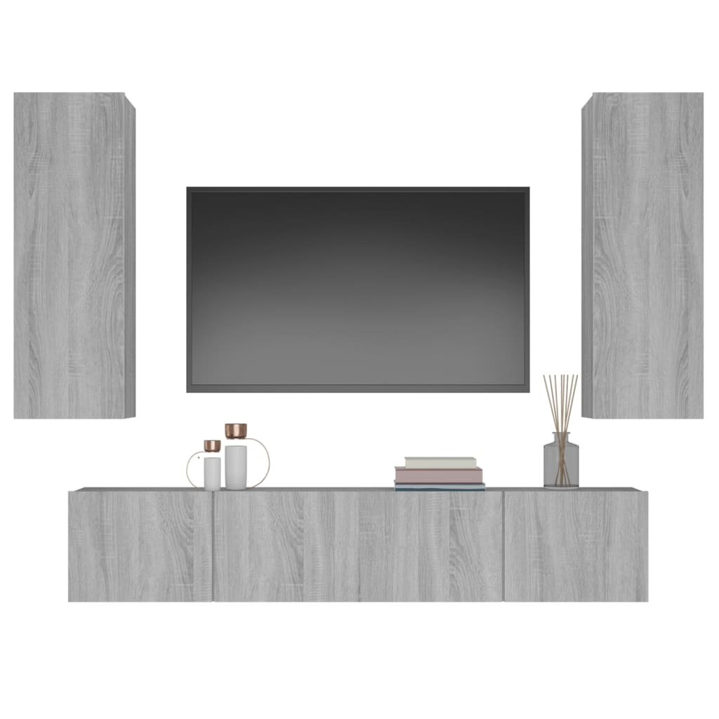 Ensemble de meubles TV 4 pcs Sonoma gris Bois d'ingénierie - XIOS
