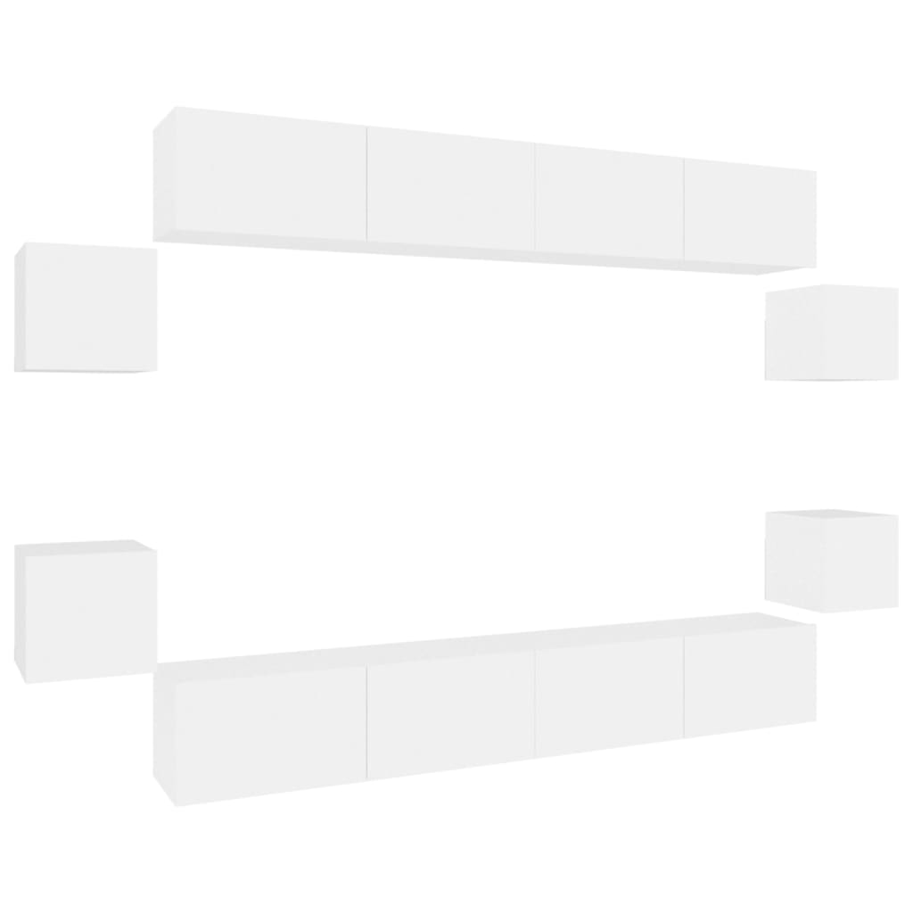 Ensemble de meubles TV 8 pcs Blanc Bois d'ingénierie - XIOS