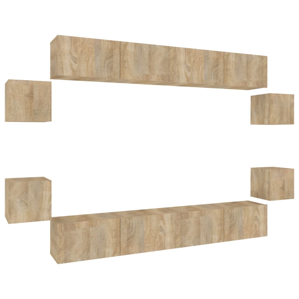 Ensemble de meubles TV 8 pcs Chêne sonoma Bois d'ingénierie - XIOS