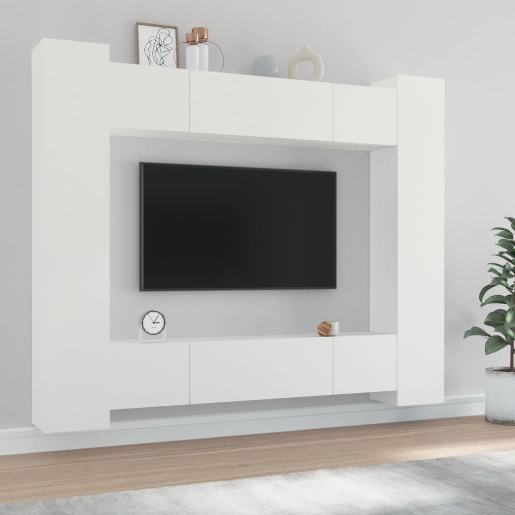 Ensemble de meubles TV 8 pcs Blanc Bois d'ingénierie - XIOS