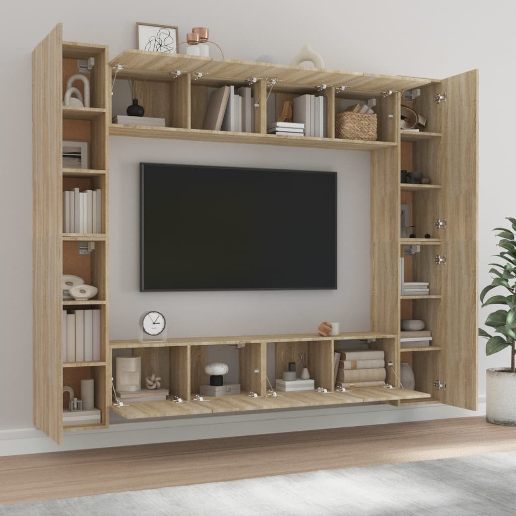 Ensemble de meubles TV 8 pcs Chêne sonoma Bois d'ingénierie - XIOS