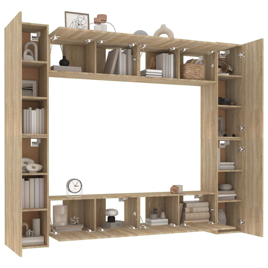 Ensemble de meubles TV 8 pcs Chêne sonoma Bois d'ingénierie - XIOS