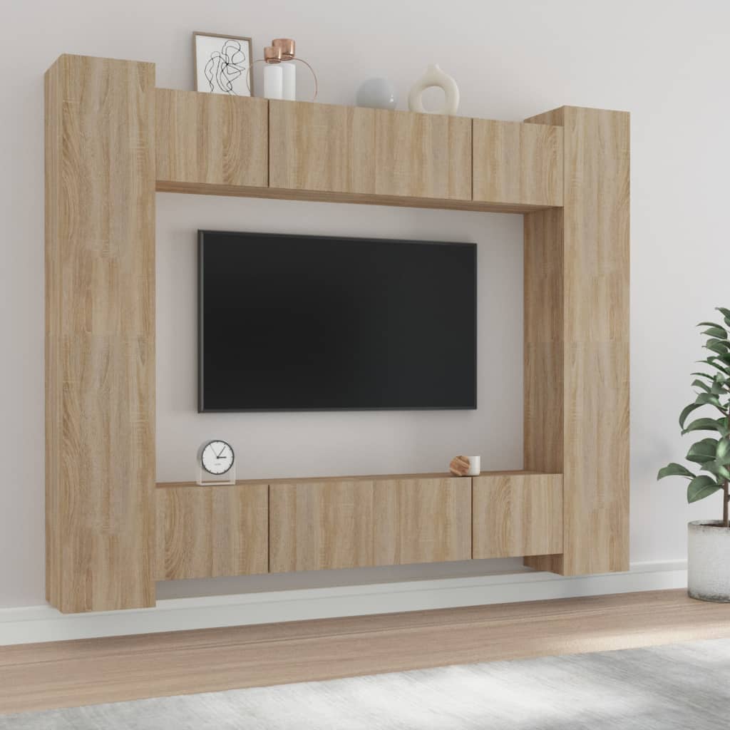 Ensemble de meubles TV 8 pcs Chêne sonoma Bois d'ingénierie - XIOS