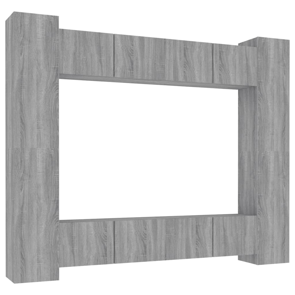 Ensemble de meubles TV 8 pcs Sonoma gris Bois d'ingénierie - XIOS