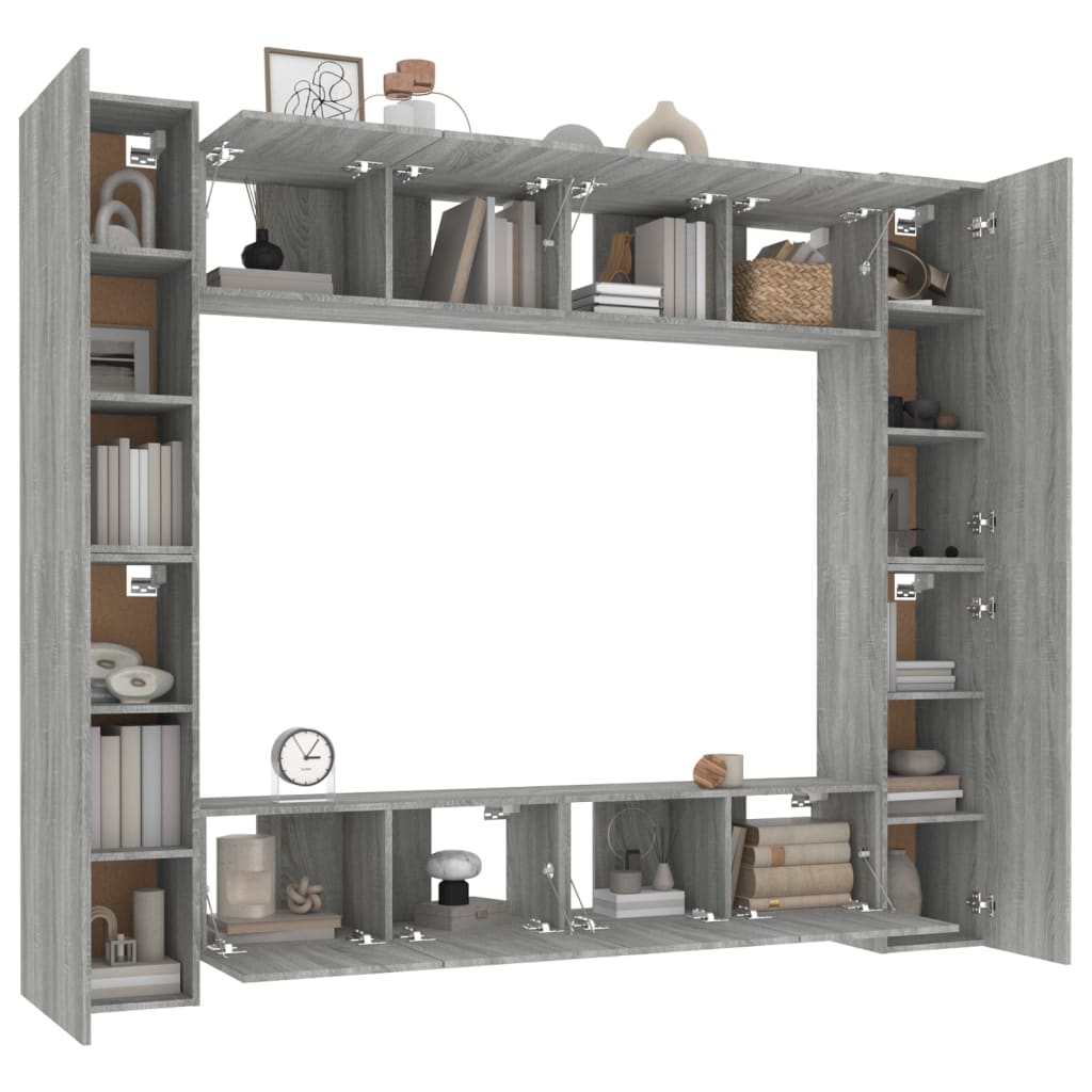 Ensemble de meubles TV 8 pcs Sonoma gris Bois d'ingénierie - XIOS