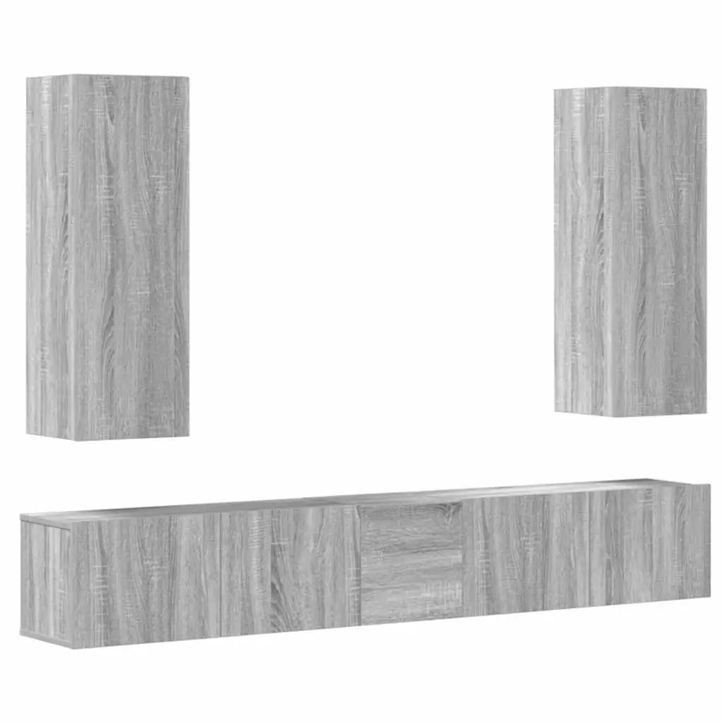 Ensemble de meubles TV 5 pcs Sonoma gris Bois d’ingénierie - XIOS