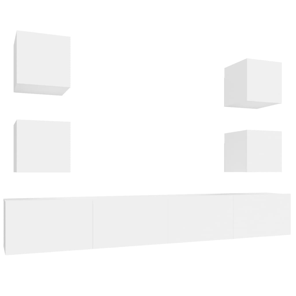 Ensemble de meubles TV 6 pcs Blanc Bois d'ingénierie - XIOS