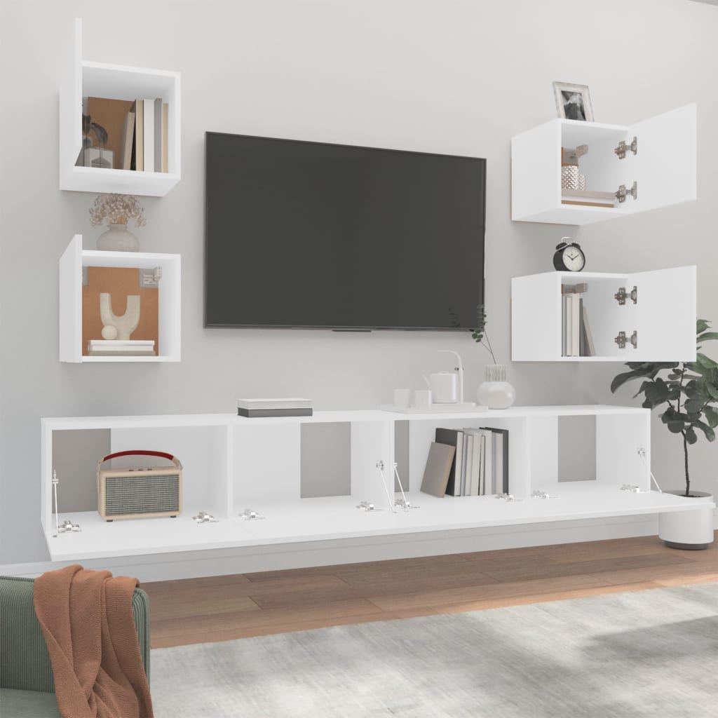 Ensemble de meubles TV 6 pcs Blanc Bois d'ingénierie - XIOS