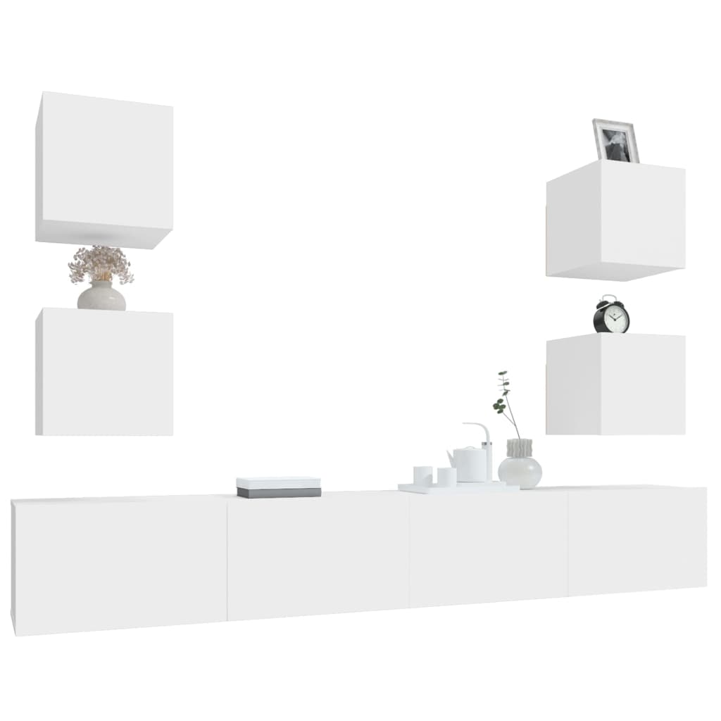 Ensemble de meubles TV 6 pcs Blanc Bois d'ingénierie - XIOS