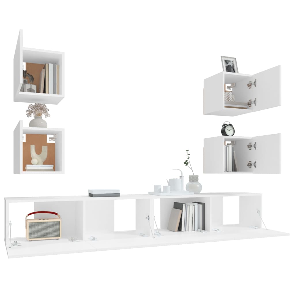 Ensemble de meubles TV 6 pcs Blanc Bois d'ingénierie - XIOS