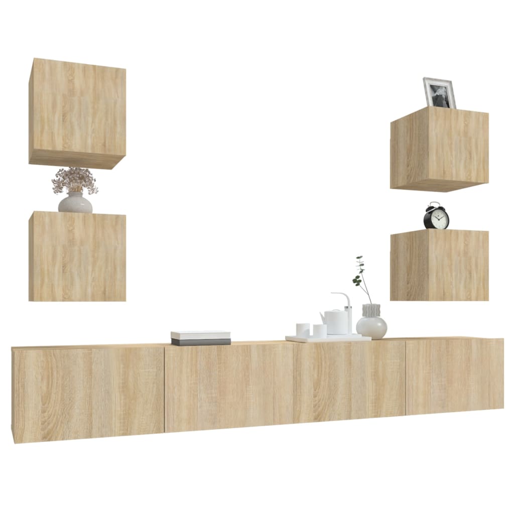 Ensemble de meubles TV 6 pcs Chêne sonoma Bois d'ingénierie - XIOS