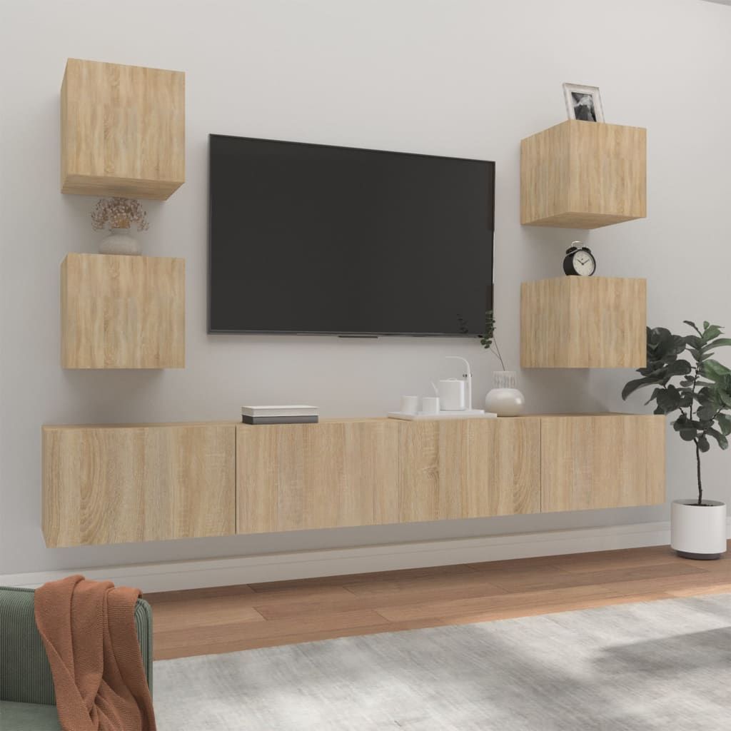 Ensemble de meubles TV 6 pcs Chêne sonoma Bois d'ingénierie - XIOS