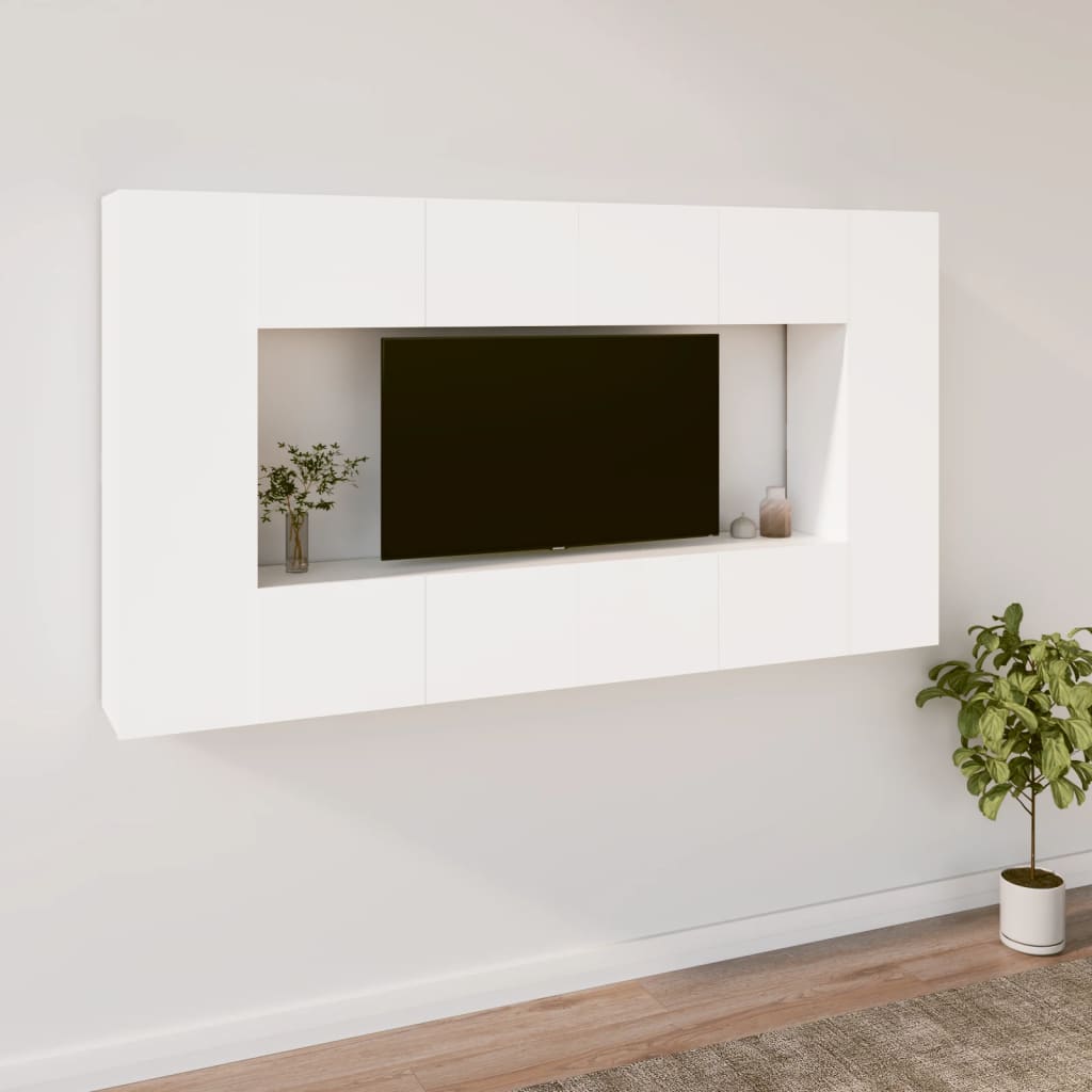 Ensemble de meubles TV 8 pcs Blanc Bois d'ingénierie - XIOS