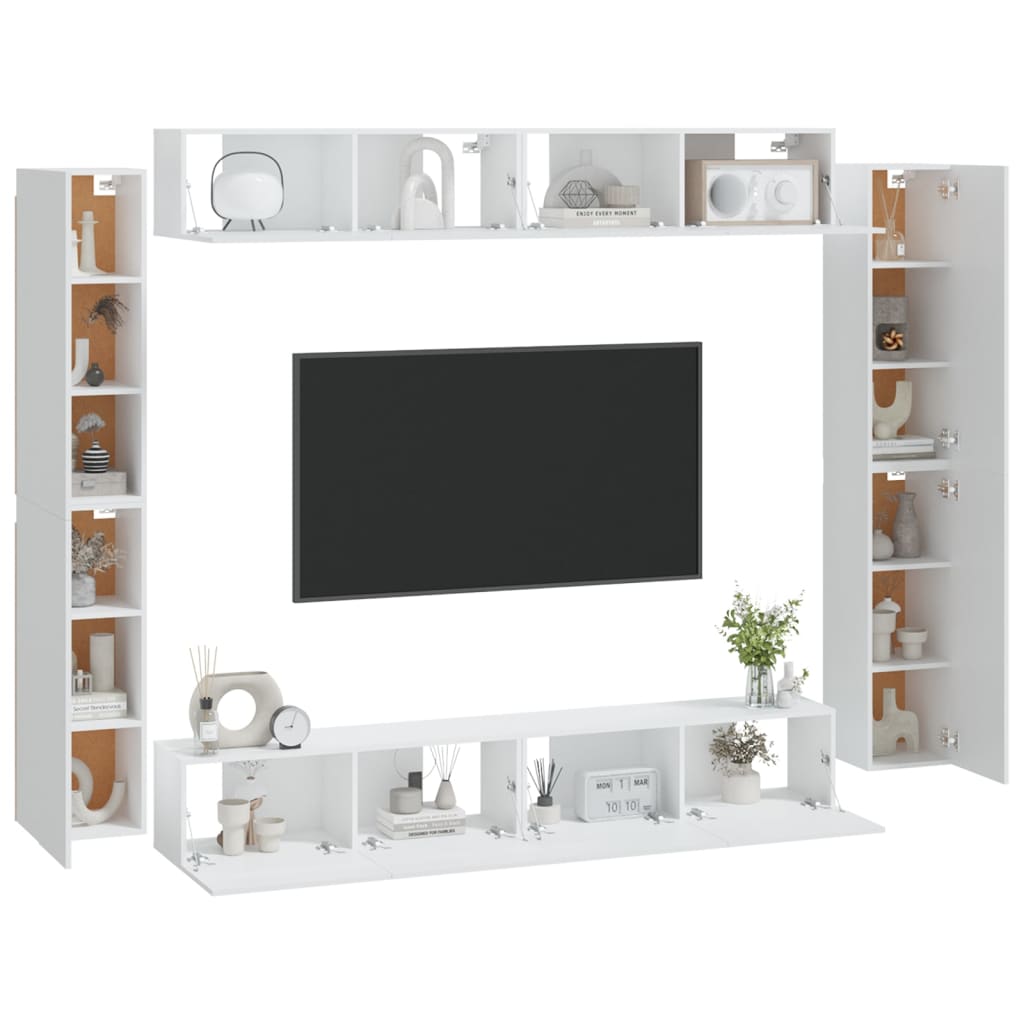 Ensemble de meubles TV 8 pcs Blanc Bois d'ingénierie - XIOS