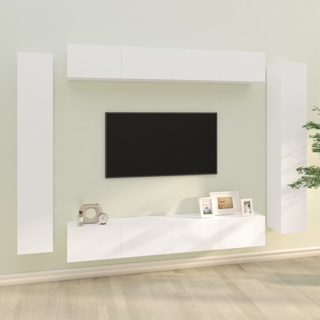 Ensemble de meubles TV 8 pcs Blanc Bois d'ingénierie - XIOS
