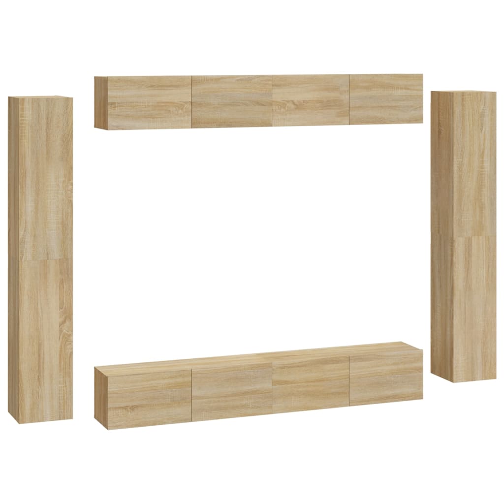 Ensemble de meubles TV 8 pcs Chêne sonoma Bois d'ingénierie - XIOS
