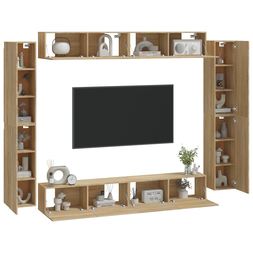 Ensemble de meubles TV 8 pcs Chêne sonoma Bois d'ingénierie - XIOS