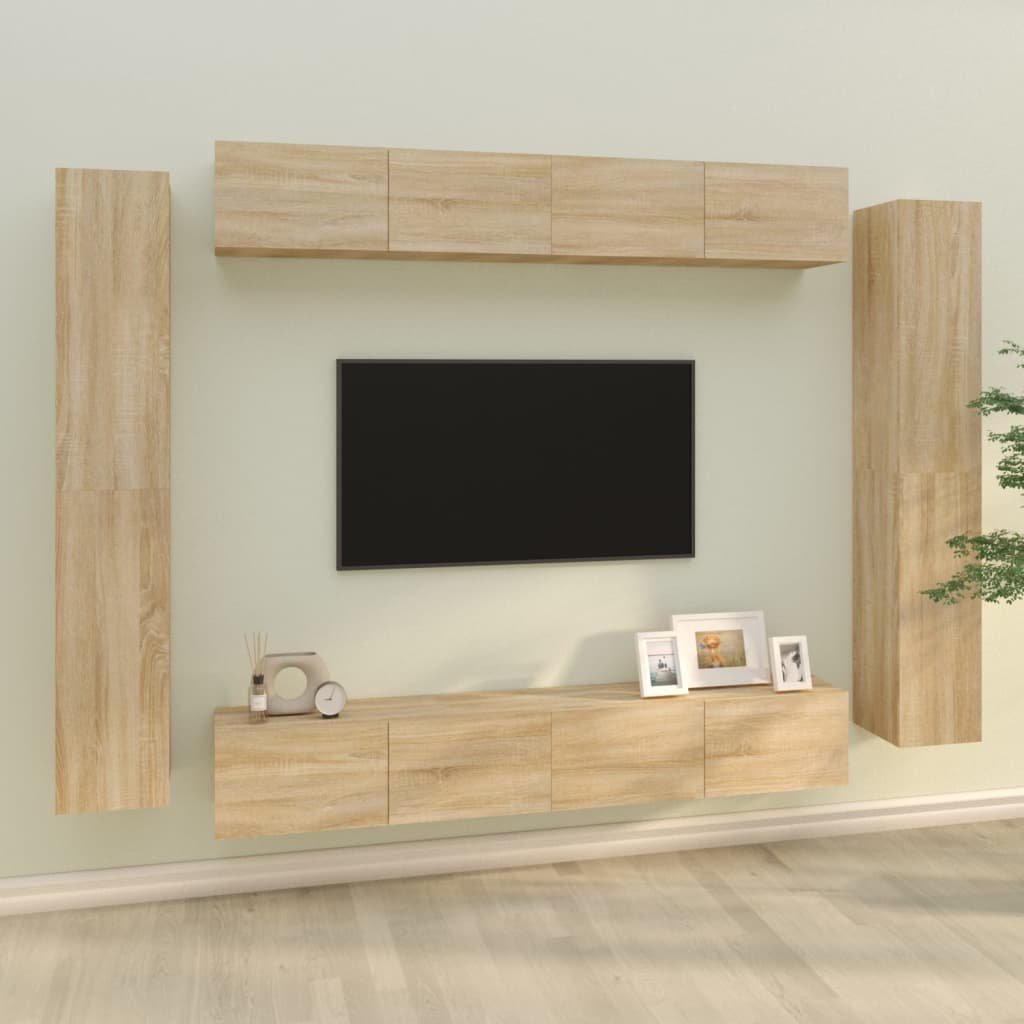 Ensemble de meubles TV 8 pcs Chêne sonoma Bois d'ingénierie - XIOS