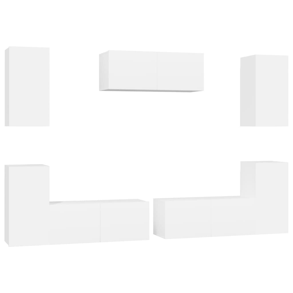 Ensemble de meubles TV 7 pcs Blanc Bois d'ingénierie - XIOS