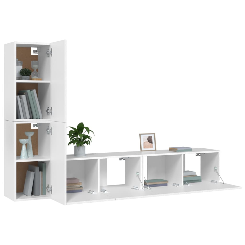 Ensemble de meubles TV 4 pcs Blanc Bois d'ingénierie - XIOS