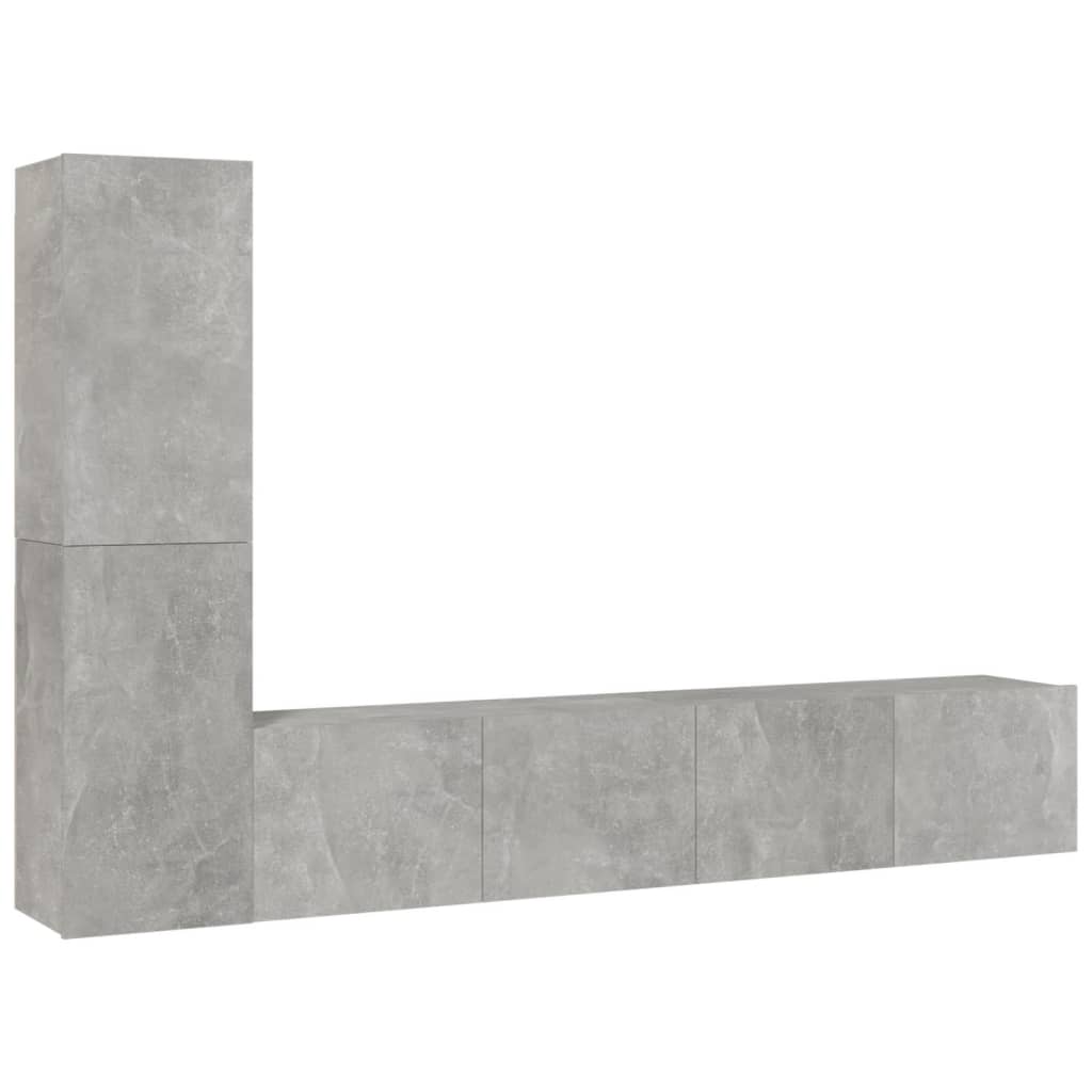 Ensemble de meubles TV 4 pcs Gris béton Bois d'ingénierie - XIOS