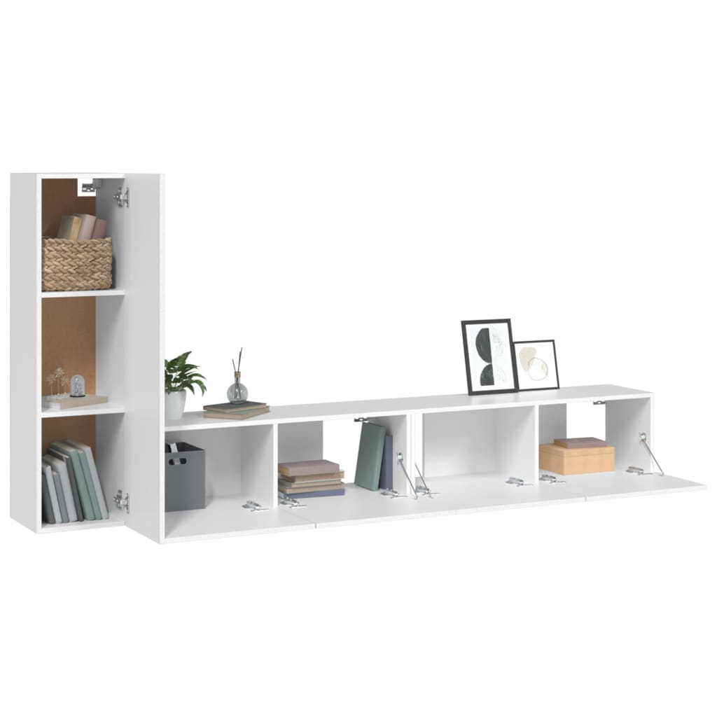 Ensemble de meubles TV 3 pcs Blanc Bois d'ingénierie - XIOS