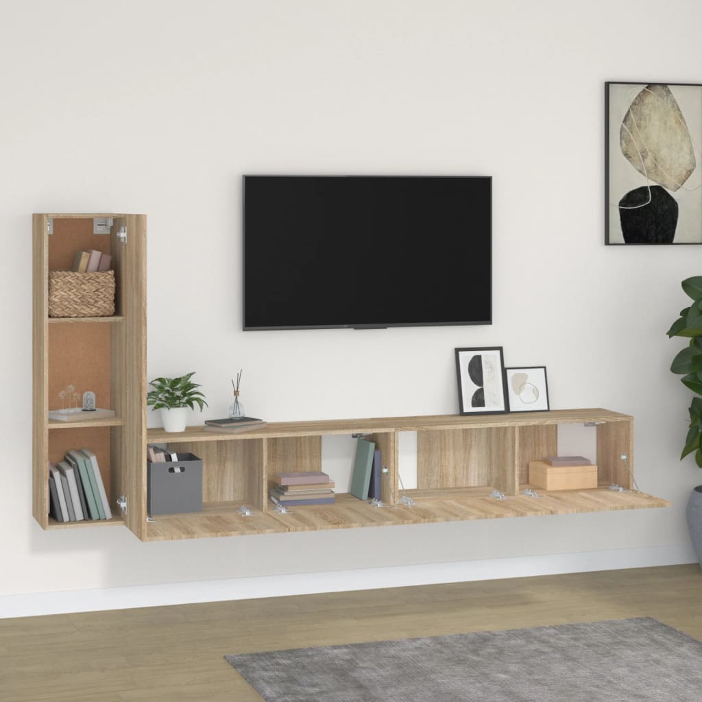 Ensemble de meubles TV 3 pcs Chêne sonoma Bois d'ingénierie - XIOS