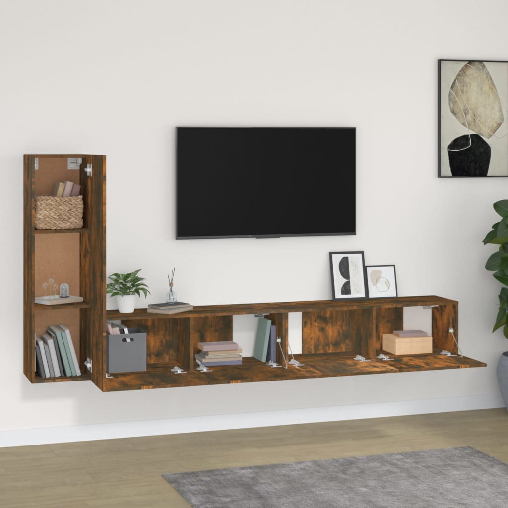 Ensemble de meubles TV 3 pcs Chêne fumé Bois d'ingénierie - XIOS