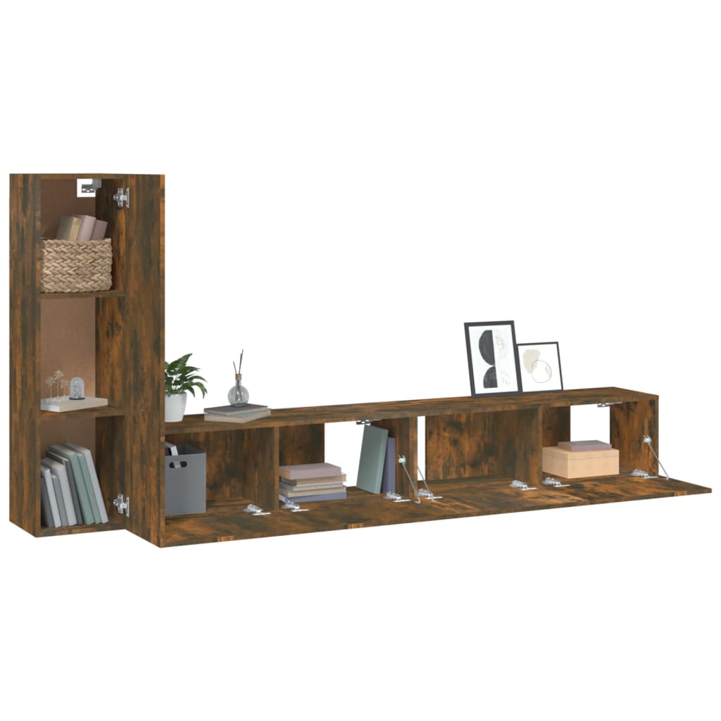 Ensemble de meubles TV 3 pcs Chêne fumé Bois d'ingénierie - XIOS