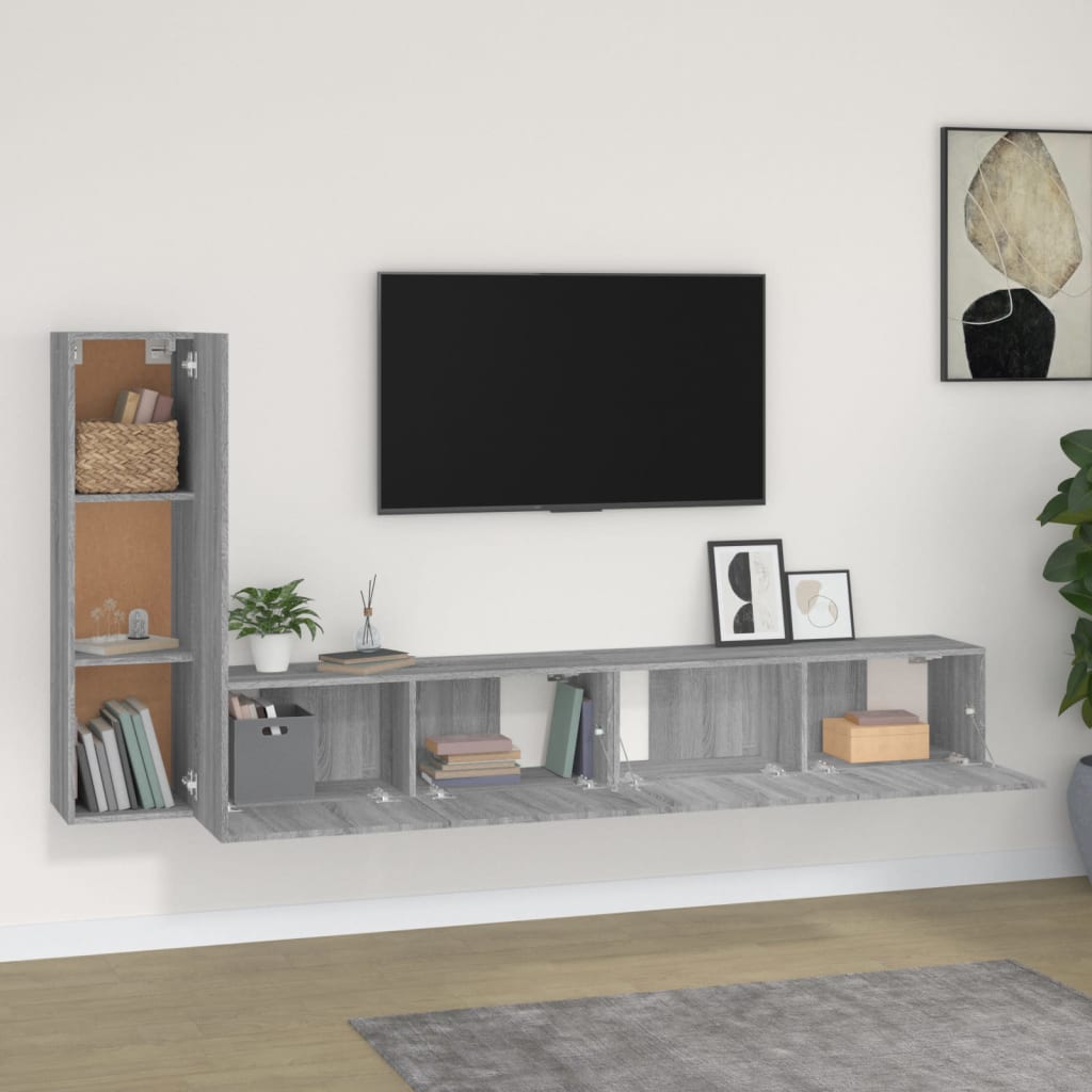 Ensemble de meubles TV 3 pcs Sonoma gris Bois d'ingénierie - XIOS