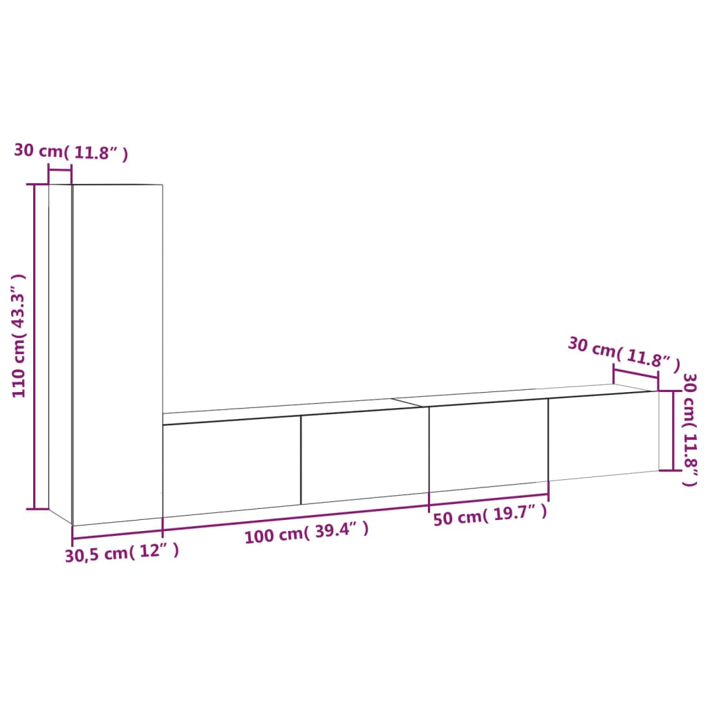 Ensemble de meubles TV 3 pcs Sonoma gris Bois d'ingénierie - XIOS