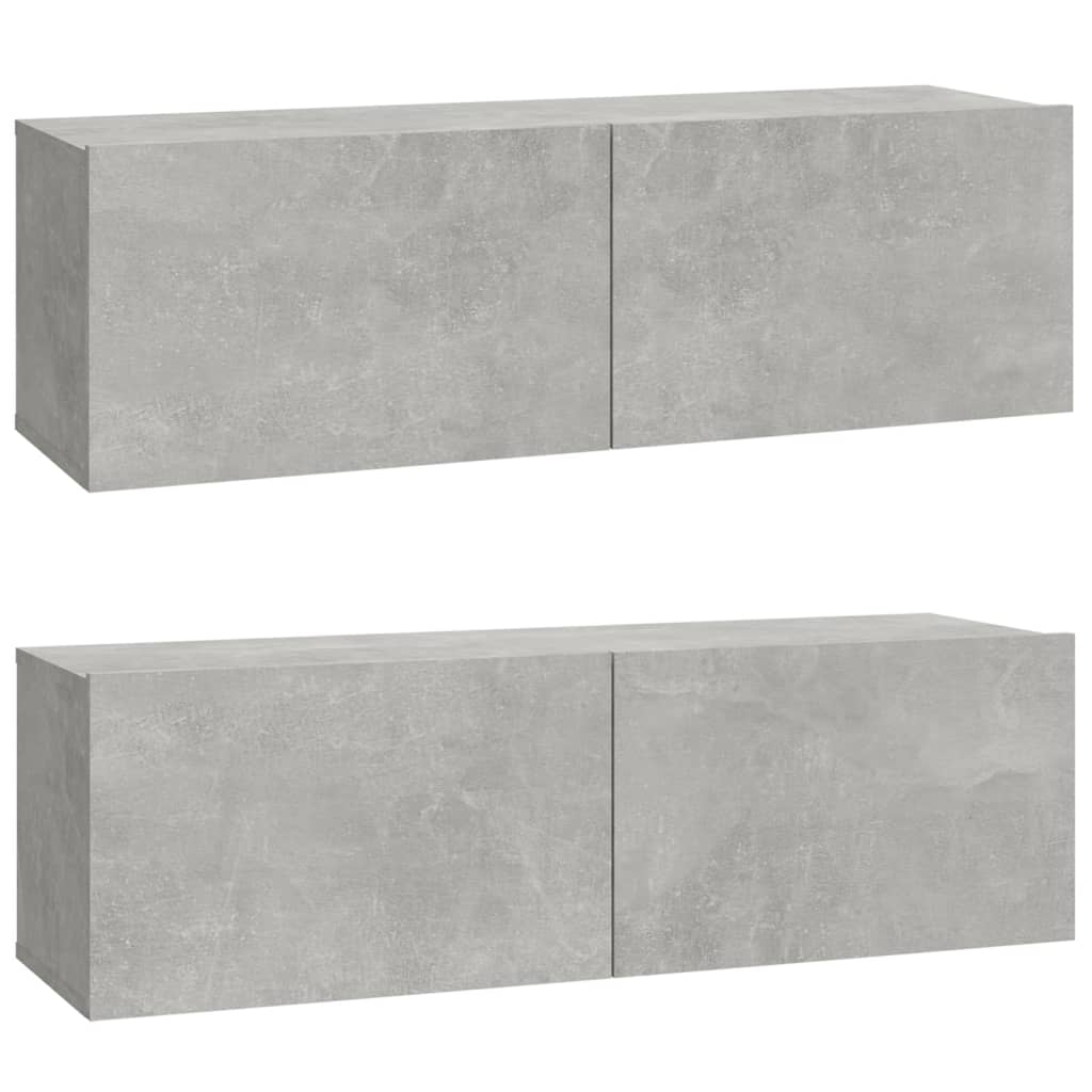 Ensemble de meubles TV 4 pcs Gris béton Bois d'ingénierie - XIOS