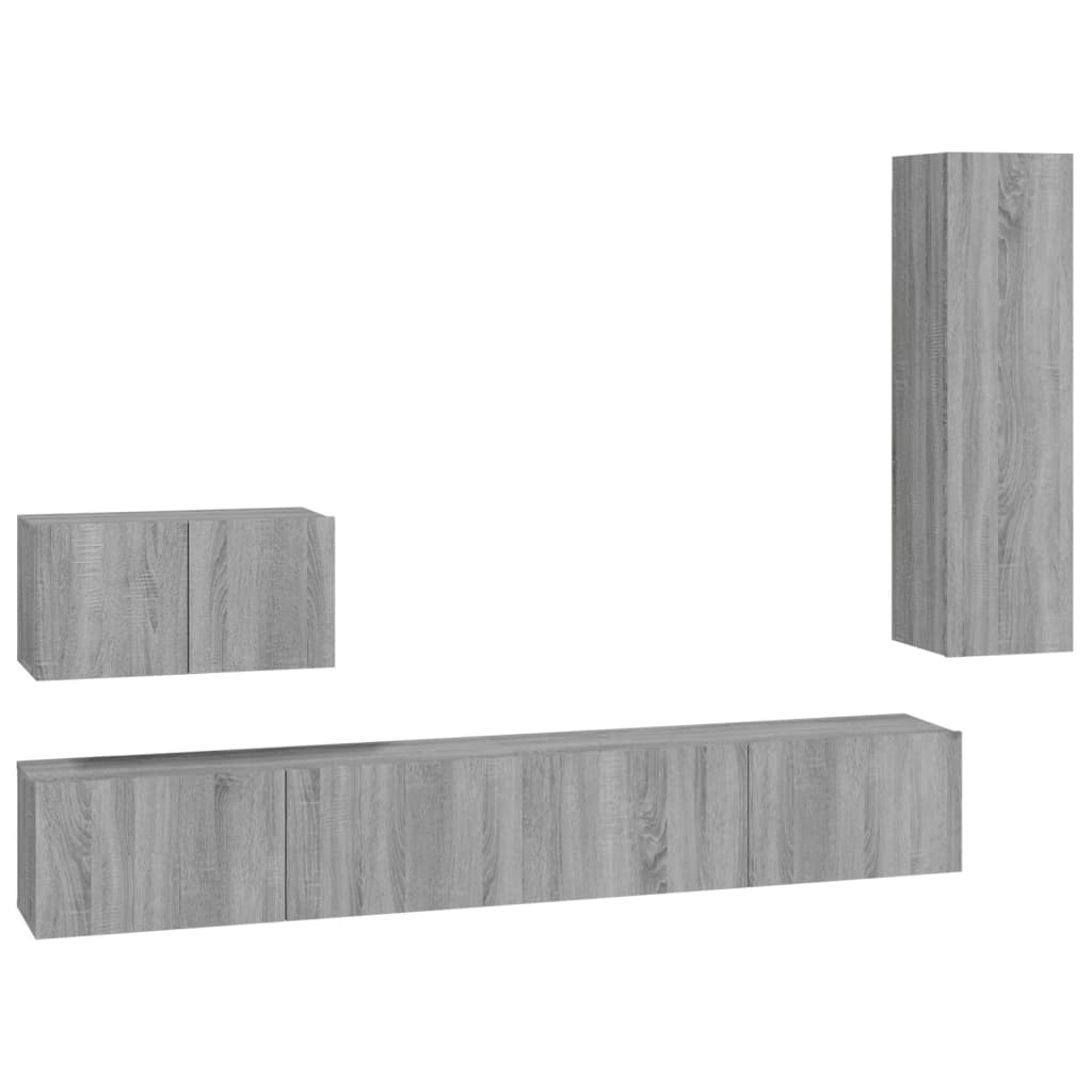 Ensemble de meubles TV 4 pcs Sonoma gris Bois d'ingénierie - XIOS