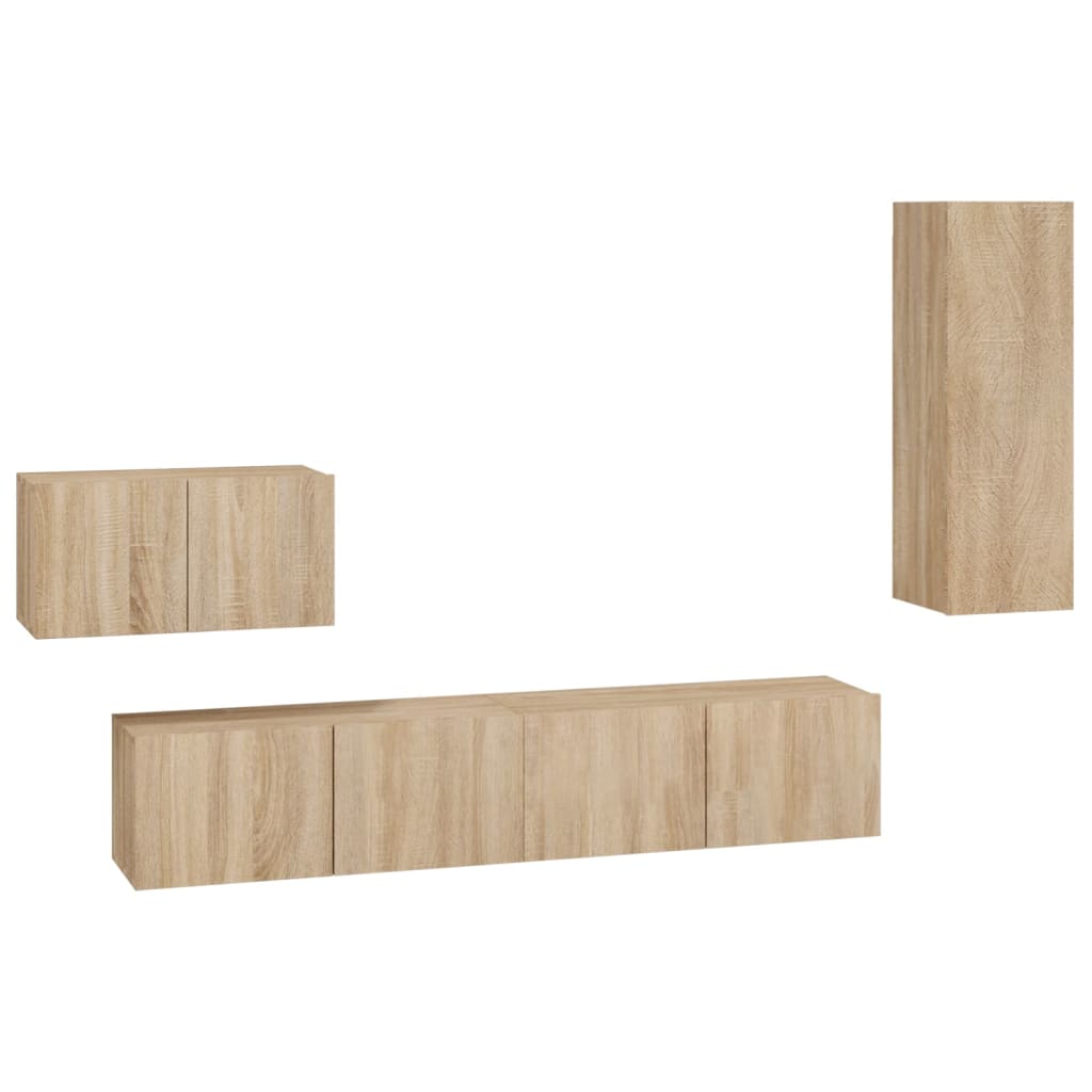 Ensemble de meubles TV 4 pcs Chêne sonoma Bois d'ingénierie - XIOS
