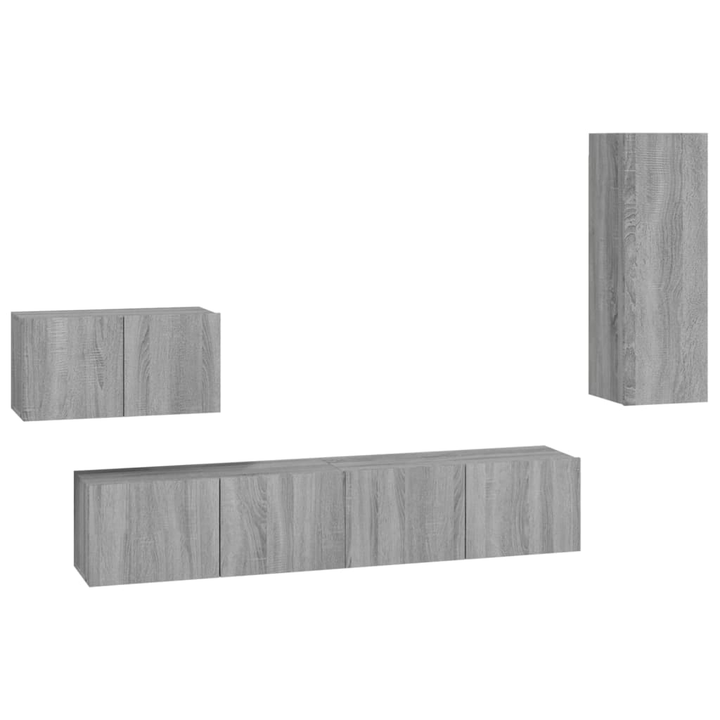Ensemble de meubles TV 4 pcs Sonoma gris Bois d'ingénierie - XIOS