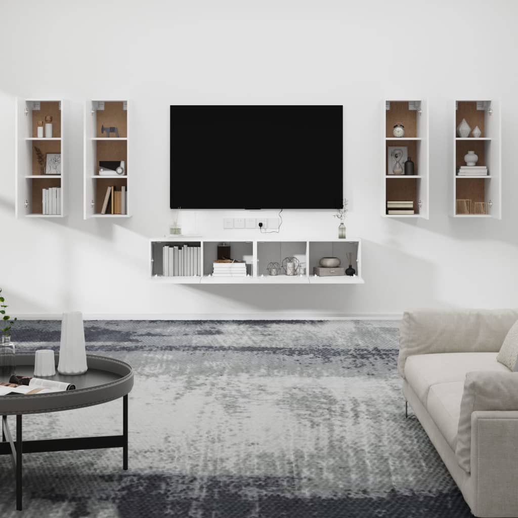 Ensemble de meubles TV 6 pcs Blanc Bois d'ingénierie - XIOS