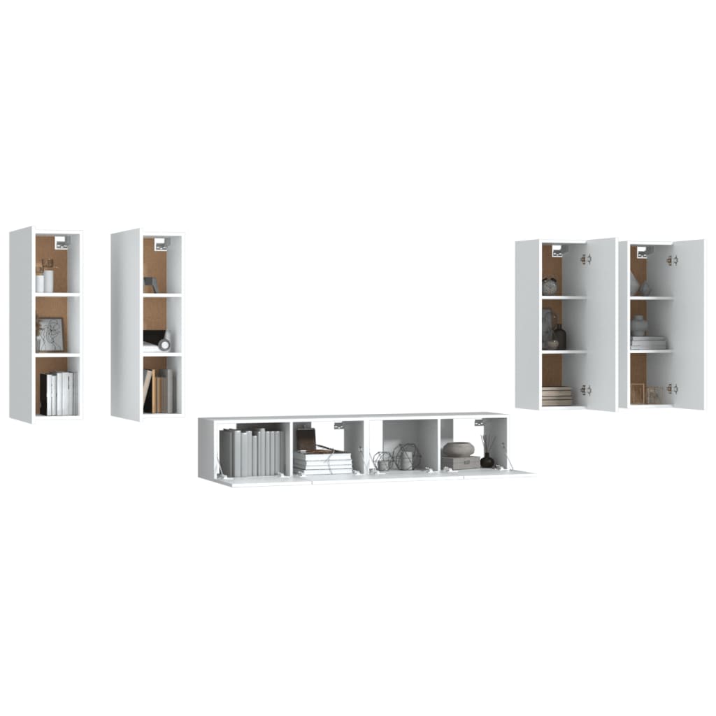 Ensemble de meubles TV 6 pcs Blanc Bois d'ingénierie - XIOS