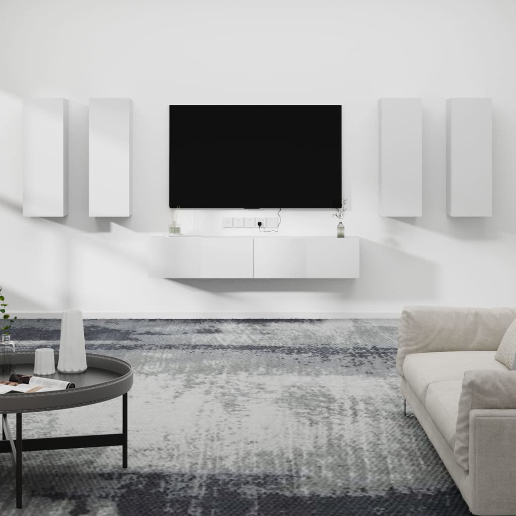 Ensemble de meubles TV 6 pcs Blanc Bois d'ingénierie - XIOS