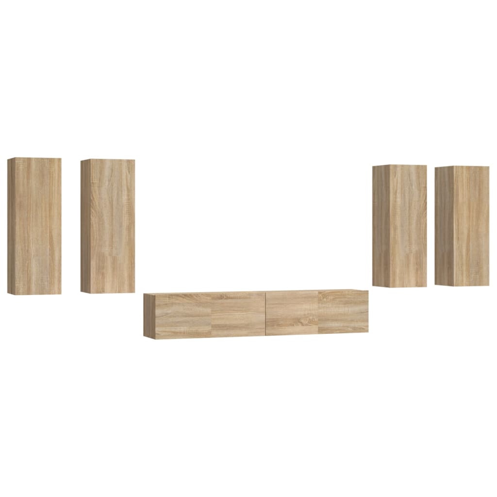 Ensemble de meubles TV 6 pcs Chêne sonoma Bois d'ingénierie - XIOS