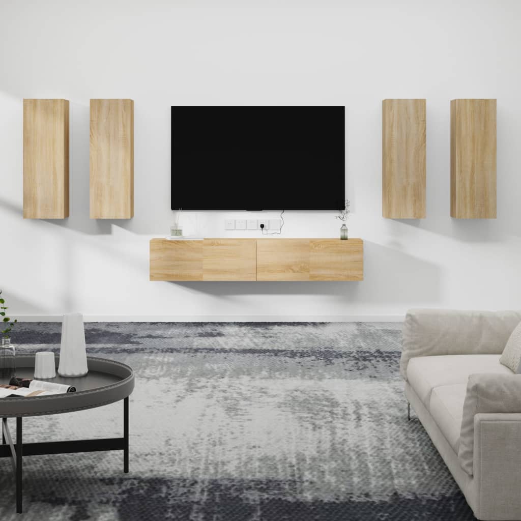 Ensemble de meubles TV 6 pcs Chêne sonoma Bois d'ingénierie - XIOS