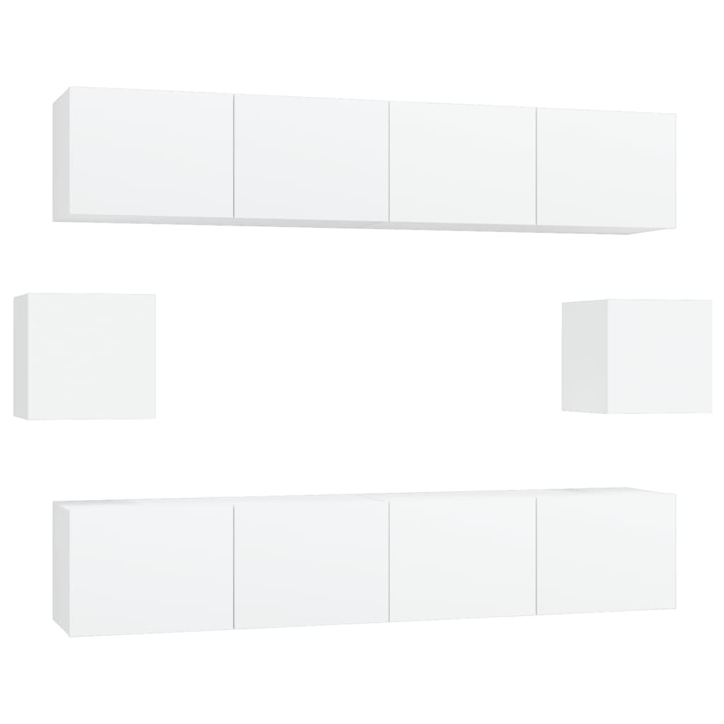 Ensemble de meubles TV 6 pcs Blanc Bois d'ingénierie - XIOS