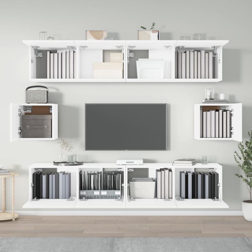 Ensemble de meubles TV 6 pcs Blanc Bois d'ingénierie - XIOS