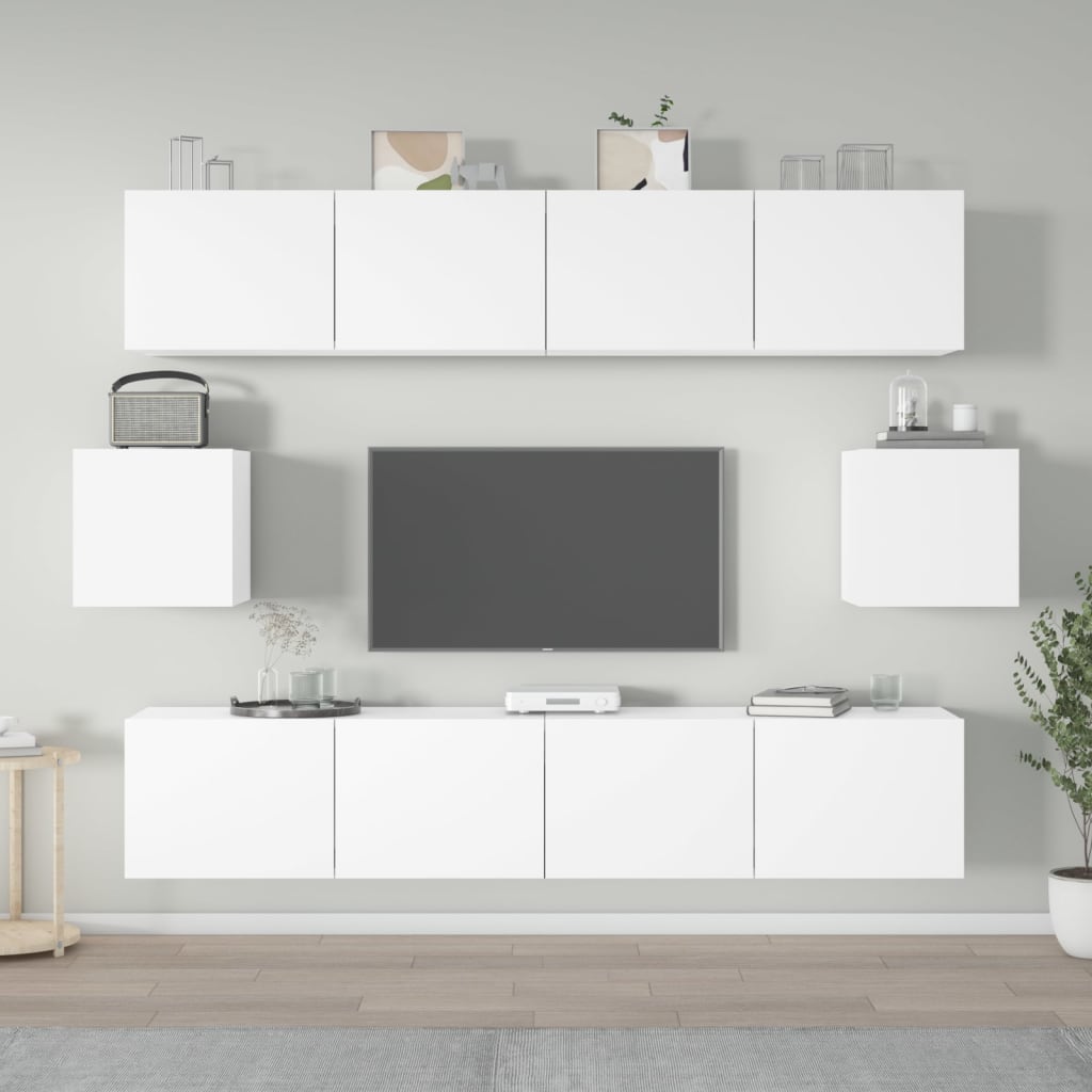 Ensemble de meubles TV 6 pcs Blanc Bois d'ingénierie - XIOS